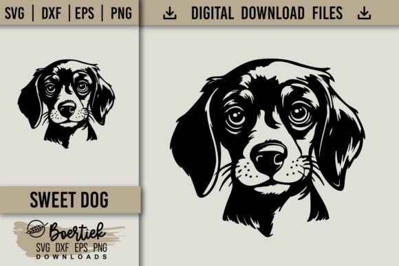 Adorable Puppy with Heartfelt Gaze, SVG