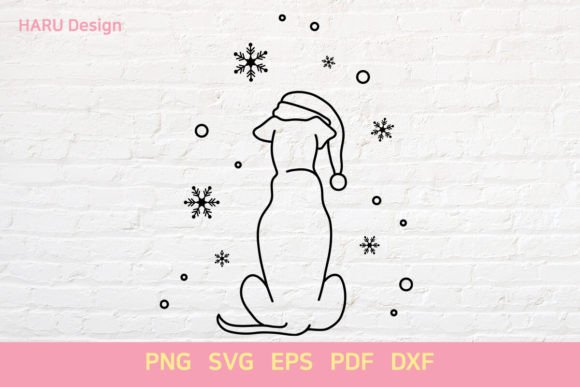 Christmas Dog Outline