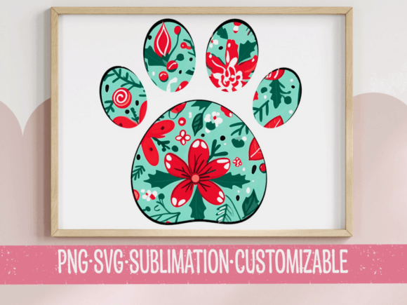 Christmas Paw Print – Holiday SVG