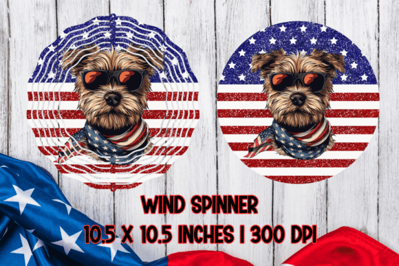 Dog American Patriotic 4th of July Wind