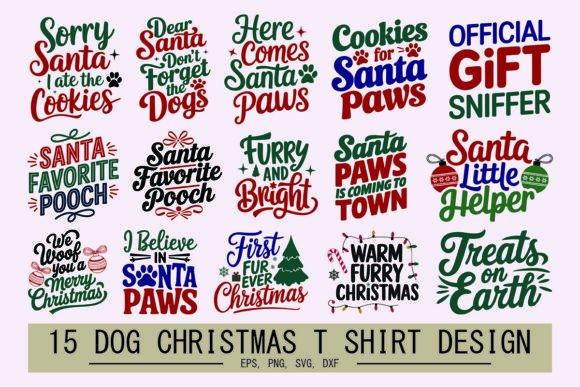 Dog Christmas T-Shirt Design Bundle