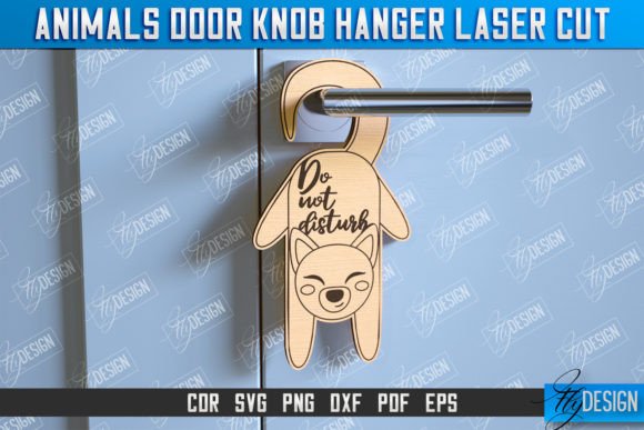 Dog Door Knob Hanger Door Sign CNC