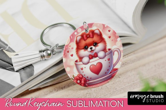Dog Lover s Valentine Keychain Round PNG: A Designer Look