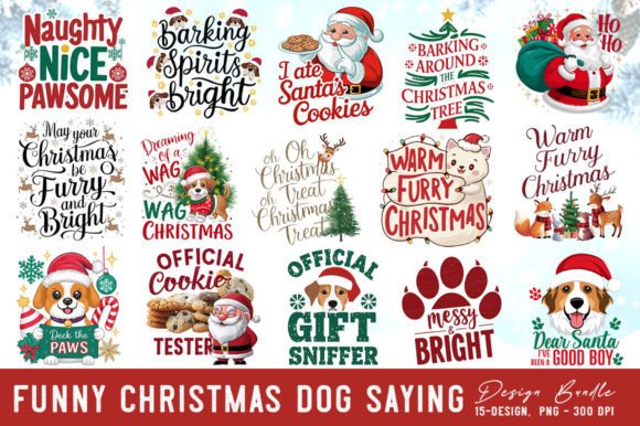 Funny Christmas Dog Sayings Bundle Set Review