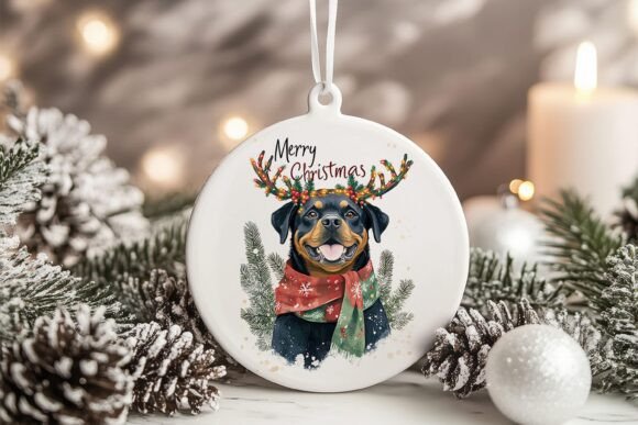 Rottweiler Dog Christmas Ornament PNG Review